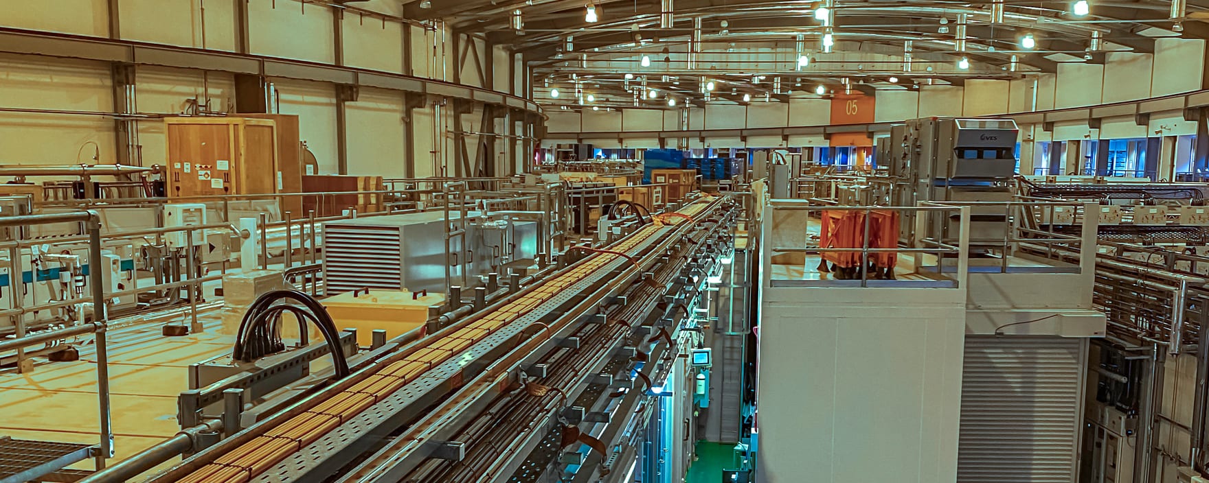 The long beamline hall at the synchrotron facility used for the round-the-clock imaging campaign.